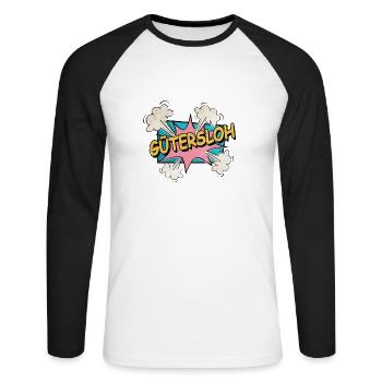 Gütersloh Deutschland Stadt Schrift Pop Art Comic - Unisex Baseballshirt langarm - Weiß/Schwarz - Vorne - Nik (191cm)