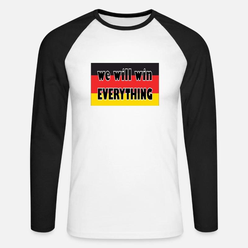 we will win everything - Unisex Baseballshirt langarm - Weiß/Schwarz