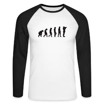 Fotograf Kamera lustig Fotografieren Fotografen - Unisex Baseballshirt langarm - Weiß/Schwarz - Vorne - Nik (191cm)
