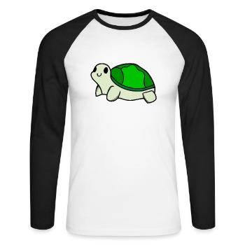 Idée cadeau de tortue mignonne bébé et enfants - T-shirt baseball manches longues Homme - blanc/noir - Devant - Nik (191cm)