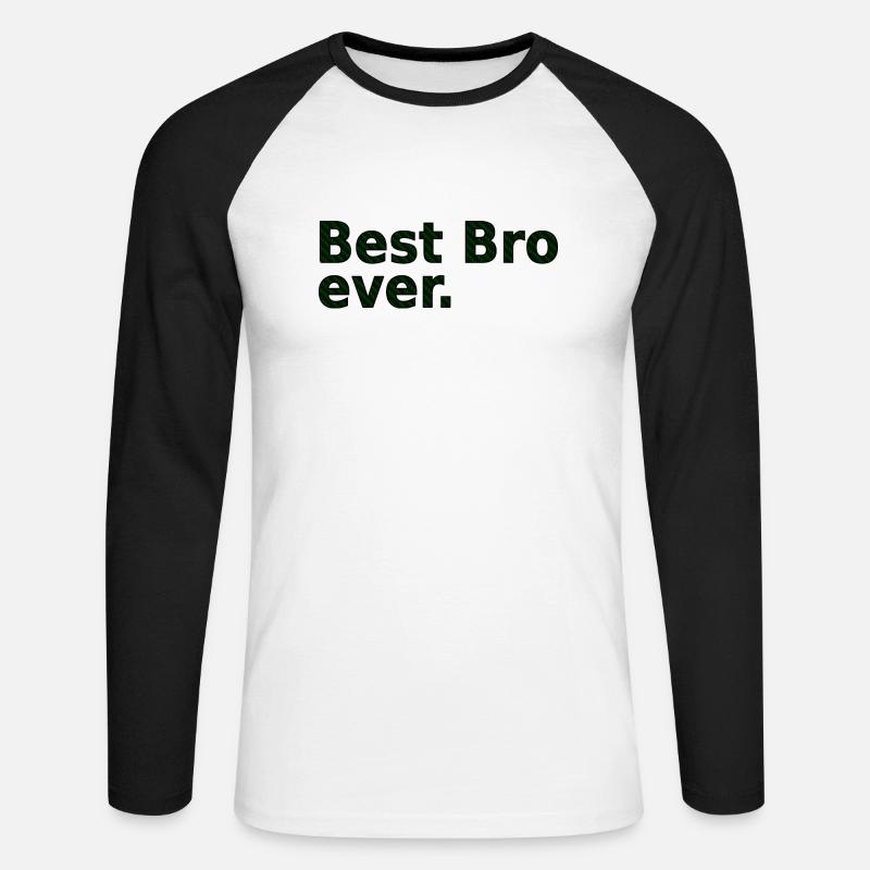 BestBroGreen - Unisex Baseballshirt langarm - Weiß/Schwarz