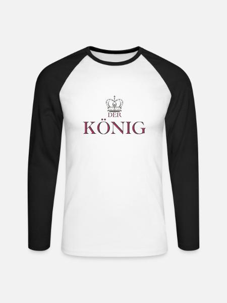 Der König - Unisex Baseballshirt langarm - Weiß/Schwarz