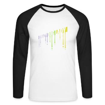 crazy dog lady Zitat - Unisex Baseballshirt langarm - Weiß/Schwarz - Vorne - Nik (191cm)