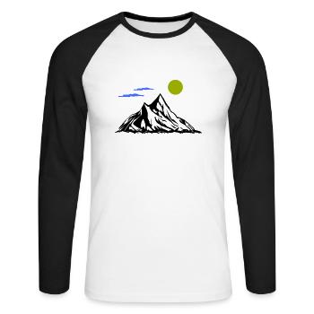 Mountains - Unisex Long Sleeve Baseball T-Shirt - white/black - Front - Nik (191cm)