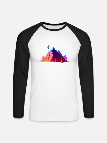 Wandern Bergwanderer Bergwandern Wanderung - Unisex Baseballshirt langarm - Weiß/Schwarz
