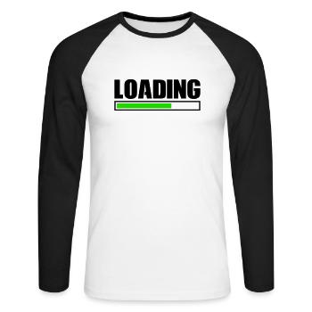 Loading - Unisex Long Sleeve Baseball T-Shirt - white/black - Front - Nik (191cm)