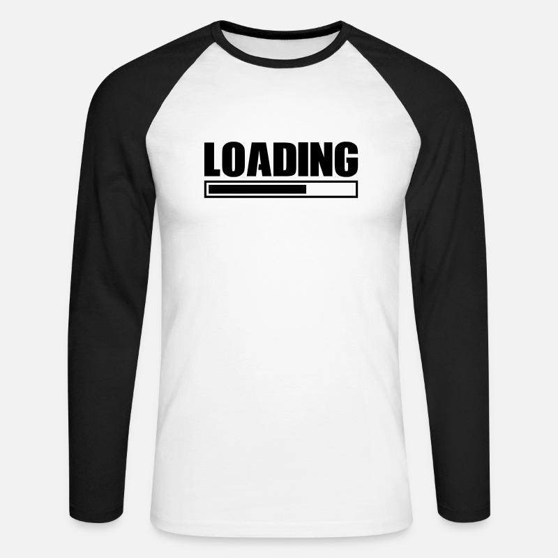 loading - Unisex Baseballshirt langarm - Weiß/Schwarz