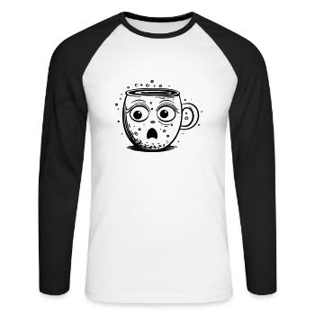 Shock Cup - Unisex Long Sleeve Baseball T-Shirt - white/black - Front - Nik (191cm)