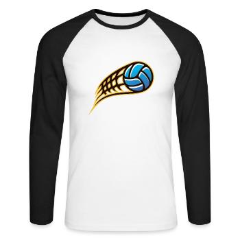 Ballsport - Unisex Baseballshirt langarm - Weiß/Schwarz - Vorne - Nik (191cm)