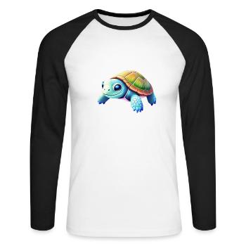 tortue - T-shirt baseball manches longues Homme - blanc/noir - Devant - Nik (191cm)