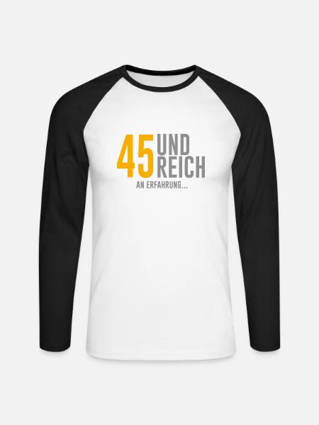 45. Geburtstag 45 Jahre Geschenk - Unisex Baseballshirt langarm - Weiß/Schwarz
