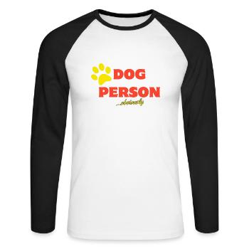 Dog Person - Unisex Long Sleeve Baseball T-Shirt - white/black - Front - Nik (191cm)
