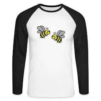 Bee Cool 2 - Unisex Long Sleeve Baseball T-Shirt - white/black - Front - Nik (191cm)
