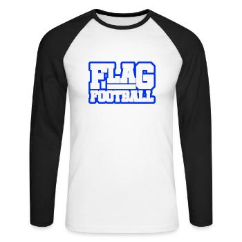 Flag Football - T-shirt baseball manches longues Homme - blanc/noir - Devant - Nik (191cm)