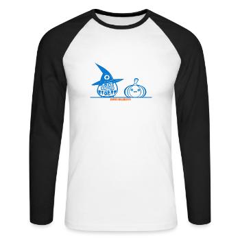 Japan Halloween - T-shirt baseball manches longues Homme - blanc/noir - Devant - Nik (191cm)