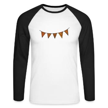 Pennant chain three-colour - Unisex Long Sleeve Baseball T-Shirt - white/black - Front - Nik (191cm)