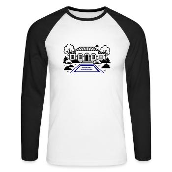 Finca House Villa - Unisex Long Sleeve Baseball T-Shirt - white/black - Front - Nik (191cm)
