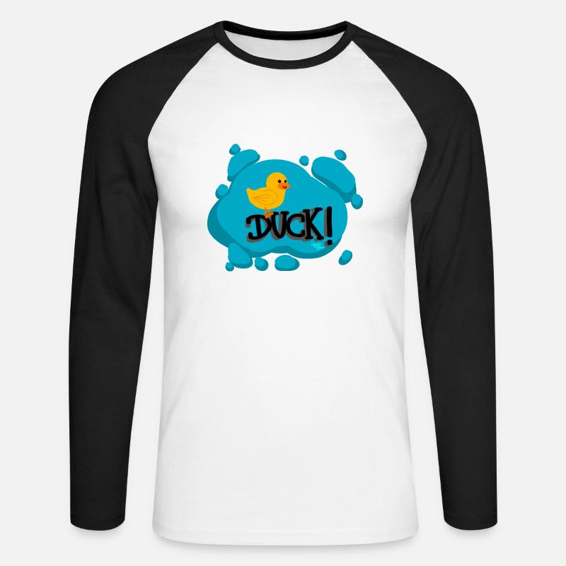 Anatra! -CB - Maglia da baseball a manica lunga da uomo - bianco/nero