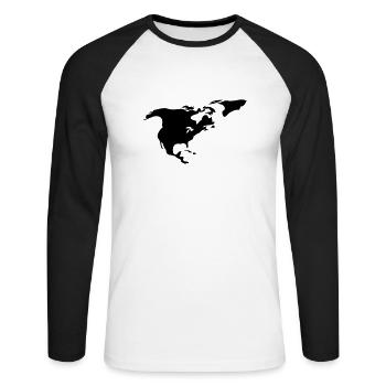 Amérique du Nord - T-shirt baseball manches longues Homme - blanc/noir - Devant - Nik (191cm)