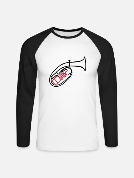 Tenorhorn 2 - Unisex Baseballshirt langarm - Weiß/Schwarz