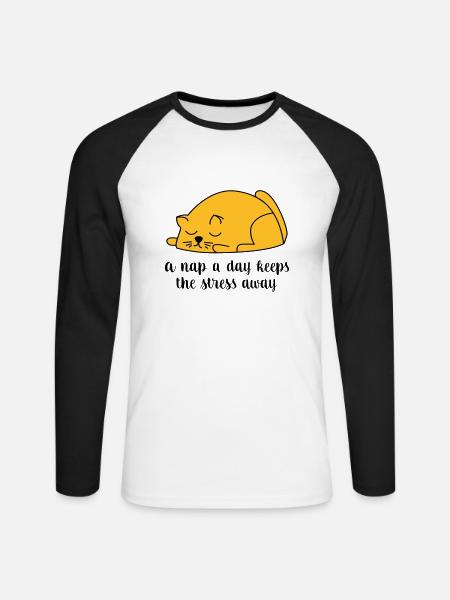 sleep - Unisex Long Sleeve Baseball T-Shirt - white/black