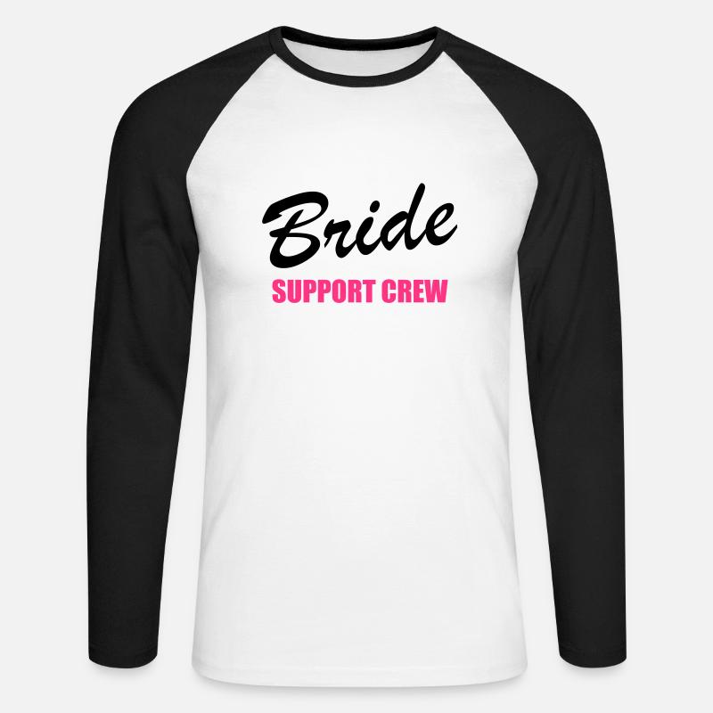 Bride Support Crew 2clr - Unisex Baseballshirt langarm - Weiß/Schwarz