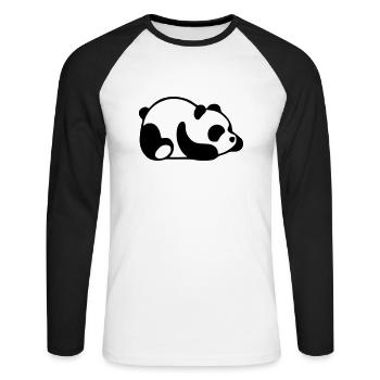 BÉBÉ PANDA - T-shirt baseball manches longues Homme - blanc/noir - Devant - Nik (191cm)