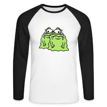 team 2 freunde paar glibber schleim ekelig schleim - Unisex Baseballshirt langarm - Weiß/Schwarz - Vorne - Nik (191cm)