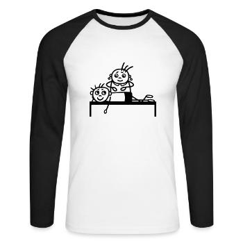 Physiotherapy - Massage - Unisex Long Sleeve Baseball T-Shirt - white/black - Front - Nik (191cm)