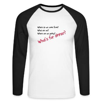 Sprüche - Unisex Baseballshirt langarm - Weiß/Schwarz - Vorne - Nik (191cm)
