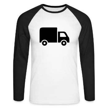 LKW - Unisex Baseballshirt langarm - Weiß/Schwarz - Vorne - Nik (191cm)