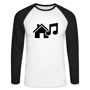 House music - Unisex Baseballshirt langarm - Weiß/Schwarz - Vorne - Nik (191cm)