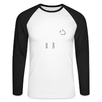 Mouton d'amour - T-shirt baseball manches longues Homme - blanc/noir - Devant - Nik (191cm)