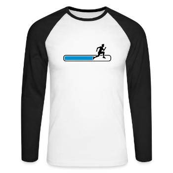 chargement chargement chargement course de sport s - T-shirt baseball manches longues Homme - blanc/noir - Devant - Nik (191cm)