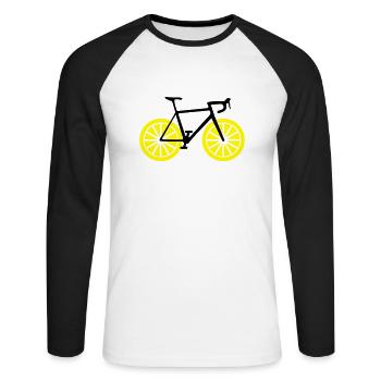 Lemon bike - Unisex Long Sleeve Baseball T-Shirt - white/black - Front - Nik (191cm)