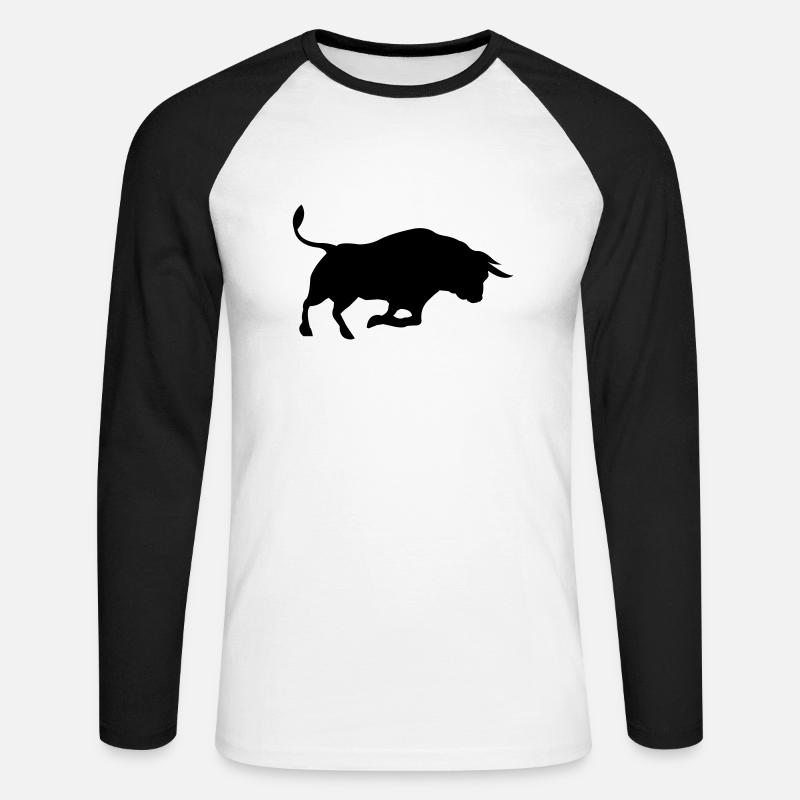 Bull - Unisex Long Sleeve Baseball T-Shirt - white/black
