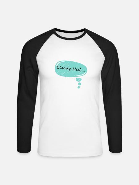 bloody hell .... sprechblase - Unisex Baseballshirt langarm - Weiß/Schwarz