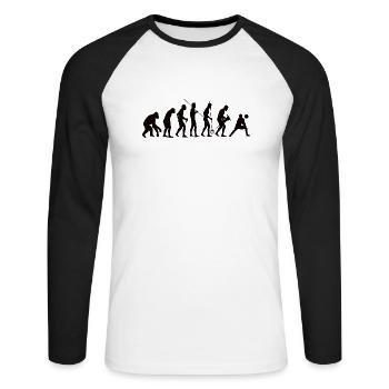 Volleyball de plage Volleyball Volleyball Cadeau de joueur de volleyball - T-shirt baseball manches longues Homme - blanc/noir - Devant - Nik (191cm)