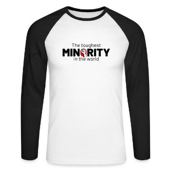 the toughest minority fist - Unisex Baseballshirt langarm - Weiß/Schwarz - Vorne - Nik (191cm)