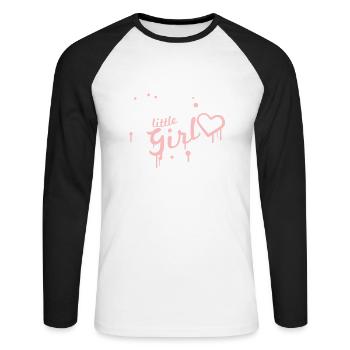 La petite fille de papa La fille de papa laisse tomber un graffiti - T-shirt baseball manches longues Homme - blanc/noir - Devant - Nik (191cm)
