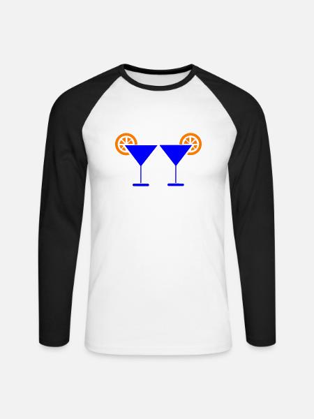 Cocktail Icon - Unisex Baseballshirt langarm - Weiß/Schwarz