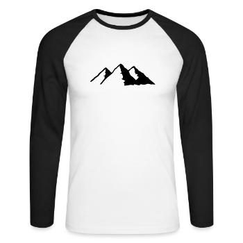 mountain - Unisex Long Sleeve Baseball T-Shirt - white/black - Front - Nik (191cm)