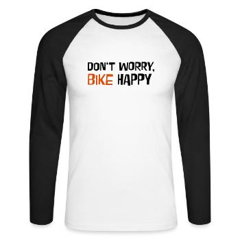 Motorrad - Unisex Baseballshirt langarm - Weiß/Schwarz - Vorne - Nik (191cm)