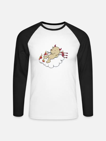 Engel_Teufel03 - Unisex Baseballshirt langarm - Weiß/Schwarz