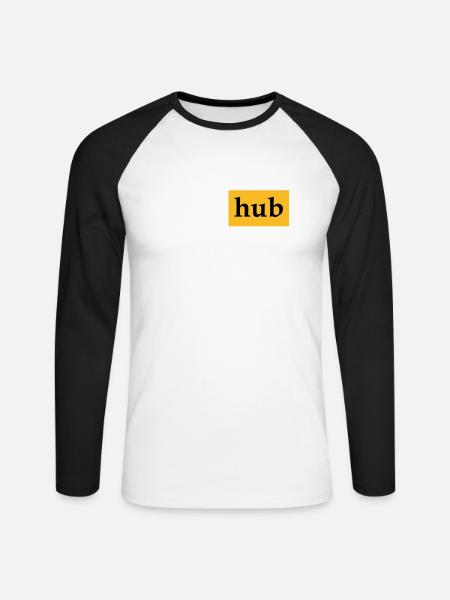 Corn hub - Unisex Long Sleeve Baseball T-Shirt - white/black