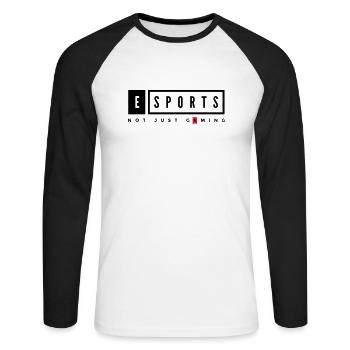 esports gaming - Unisex Baseballshirt langarm - Weiß/Schwarz - Vorne - Nik (191cm)