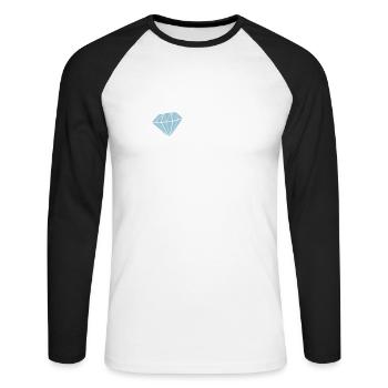 GLANZ oder gar nicht, mit Diamant, Glamour - Unisex Baseballshirt langarm - Weiß/Schwarz - Vorne - Nik (191cm)