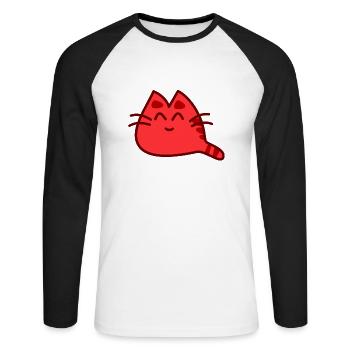 Sois heureux! - T-shirt baseball manches longues Homme - blanc/noir - Devant - Nik (191cm)