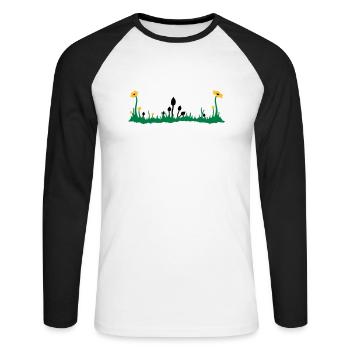 magic mushroom - Unisex Long Sleeve Baseball T-Shirt - white/black - Front - Nik (191cm)