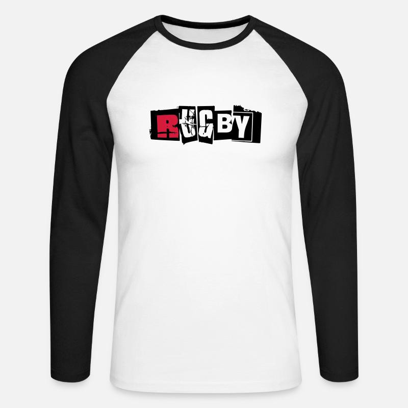 rugby 2 - Unisex Long Sleeve Baseball T-Shirt - white/black